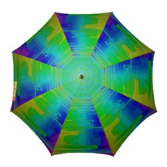 Colors Rainbow Chakras Style Golf Umbrellas by Celenk