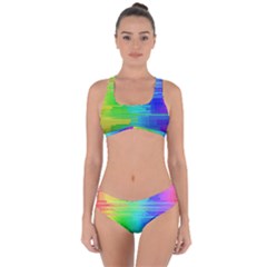 Colors Rainbow Chakras Style Criss Cross Bikini Set by Celenk