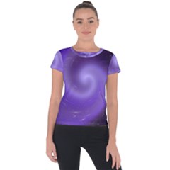 Spiral Lighting Color Nuances Short Sleeve Sports Top  by Celenk