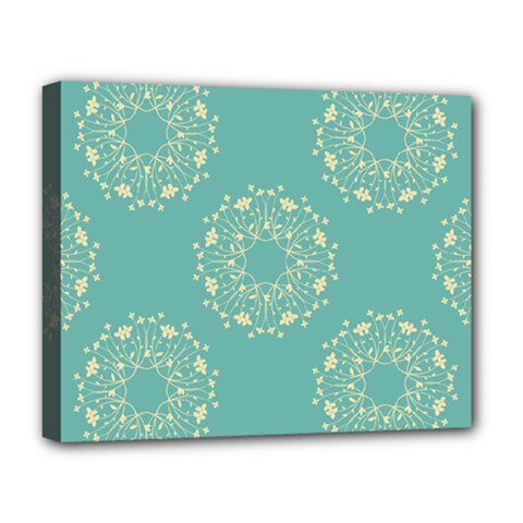 Floral Vintage Royal Frame Pattern Deluxe Canvas 20  X 16   by Celenk