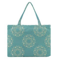 Floral Vintage Royal Frame Pattern Zipper Medium Tote Bag by Celenk