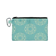 Floral Vintage Royal Frame Pattern Canvas Cosmetic Bag (small)