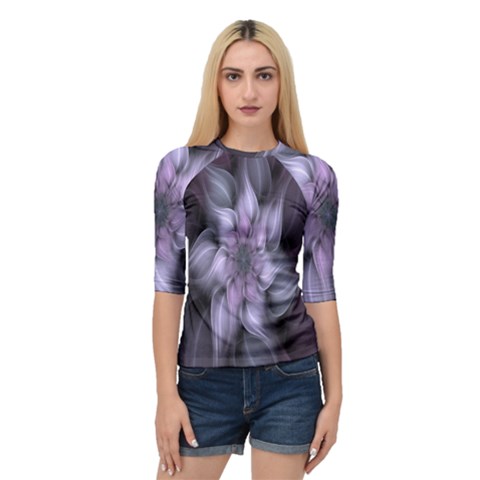 Fractal Flower Lavender Art Quarter Sleeve Raglan Tee by Celenk