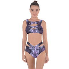 Fractal Flower Lavender Art Bandaged Up Bikini Set  by Celenk
