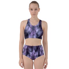 Fractal Flower Lavender Art Racer Back Bikini Set by Celenk