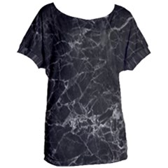 Black Texture Background Stone Women s Oversized Tee by Celenk