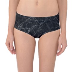 Black Texture Background Stone Mid-waist Bikini Bottoms