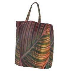 Leaf Colorful Nature Orange Season Giant Grocery Zipper Tote by Celenk