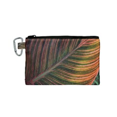 Leaf Colorful Nature Orange Season Canvas Cosmetic Bag (small)