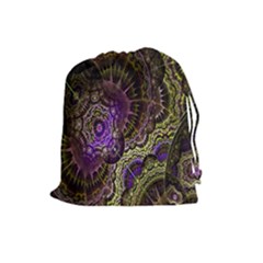 Abstract Fractal Art Design Drawstring Pouches (large)  by Celenk