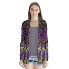 Abstract Fractal Art Design Drape Collar Cardigan by Celenk