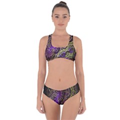 Abstract Fractal Art Design Criss Cross Bikini Set by Celenk