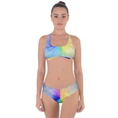 Abstract Art Modern Criss Cross Bikini Set by Celenk