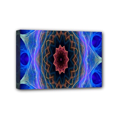 Cosmic Flower Kaleidoscope Art Mini Canvas 6  X 4  by Celenk