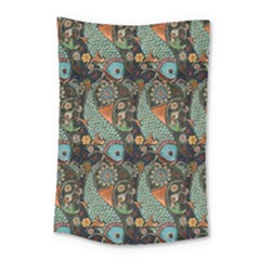 Pattern Background Fish Wallpaper Small Tapestry