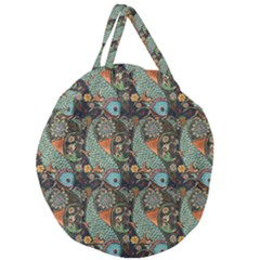 Pattern Background Fish Wallpaper Giant Round Zipper Tote