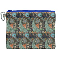 Pattern Background Fish Wallpaper Canvas Cosmetic Bag (xxl) by Celenk