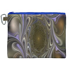 Fractal Waves Whirls Modern Canvas Cosmetic Bag (xxl)