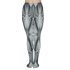 Fractal Blue Lace Texture Pattern Women s Tights