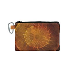 Orange Warm Hues Fractal Chaos Canvas Cosmetic Bag (small)
