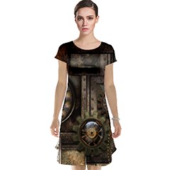 Steampunk, Wonderful Clockwork With Gears Cap Sleeve Nightdress by FantasyWorld7