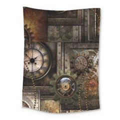 Steampunk, Wonderful Clockwork With Gears Medium Tapestry by FantasyWorld7