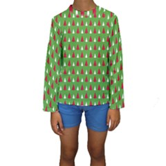 Christmas Tree Kids  Long Sleeve Swimwear by patternstudio