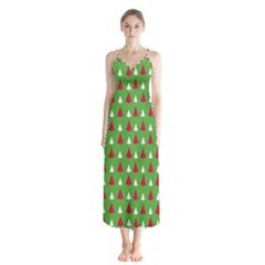 Christmas Tree Button Up Chiffon Maxi Dress by patternstudio