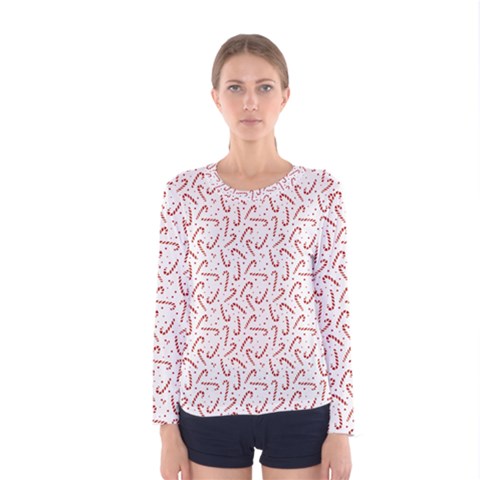 Candy Cane Women s Long Sleeve Tee by patternstudio