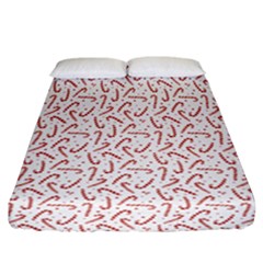 Candy Cane Fitted Sheet (california King Size) by patternstudio