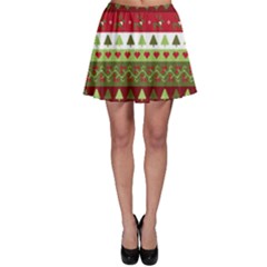 Christmas Spirit Pattern Skater Skirt by patternstudio