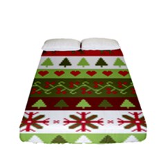 Christmas Spirit Pattern Fitted Sheet (full/ Double Size) by patternstudio