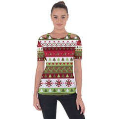Christmas Spirit Pattern Short Sleeve Top by patternstudio