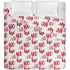 Ho Ho Ho Santaclaus Christmas Cheer Duvet Cover Double Side (king Size) by patternstudio