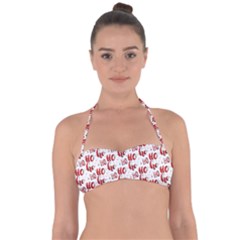 Ho Ho Ho Santaclaus Christmas Cheer Halter Bandeau Bikini Top by patternstudio