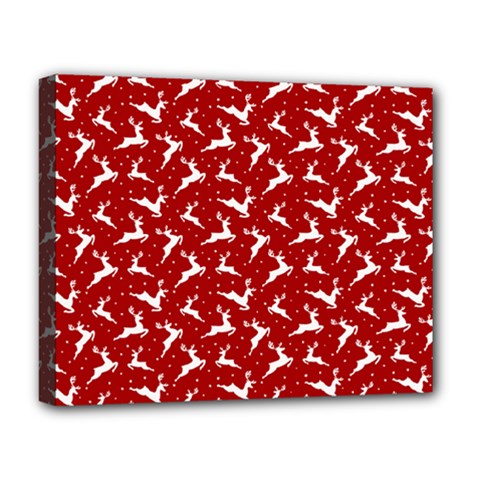 Red Reindeers Deluxe Canvas 20  X 16   by patternstudio