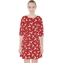 Red Reindeers Pocket Dress by patternstudio