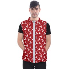 Red Reindeers Men s Puffer Vest by patternstudio