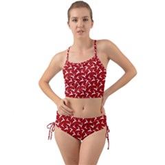 Red Reindeers Mini Tank Bikini Set by patternstudio