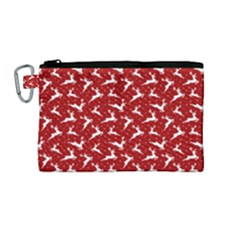 Red Reindeers Canvas Cosmetic Bag (medium) by patternstudio