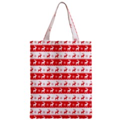 Knitted Red White Reindeers Classic Tote Bag by patternstudio