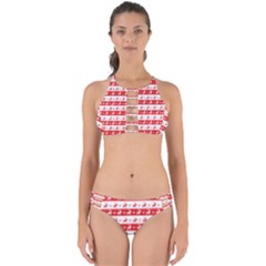 Knitted Red White Reindeers Perfectly Cut Out Bikini Set