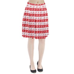 Knitted Red White Reindeers Pleated Skirt