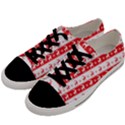 Knitted Red White Reindeers Men s Low Top Canvas Sneakers View2