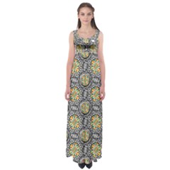 Beveled Geometric Pattern Empire Waist Maxi Dress by linceazul