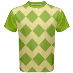 Green Rectangular Pattern Men s Cotton Tee by berwies