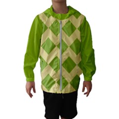 Green Rectangular Pattern Hooded Wind Breaker (kids)