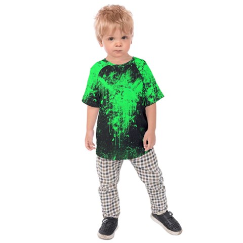 Green Triangle Splash Kids Raglan Tee by berwies