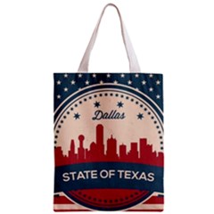 Retro Dallas Texas Skyline Zipper Classic Tote Bag by Bigfootshirtshop
