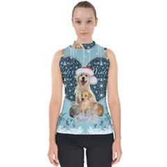It s Winter And Christmas Time, Cute Kitten And Dogs Shell Top by FantasyWorld7